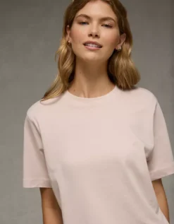 AE Everyday Luxe Relaxed T-Shirt Peach -American Eagle Fashion 2370 1001 823 d2