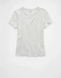 AE Hey Baby Tee Light Heather Gray -American Eagle Fashion 2370 1051 092 f