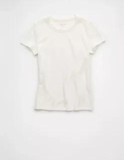AE Waffle Baby Tee White -American Eagle Fashion 2370 1117 100 f