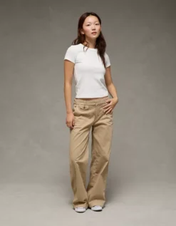 AE Waffle Baby Tee White -American Eagle Fashion 2370 1117 100 os