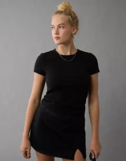 AE Hey Baby Tee Black -American Eagle Fashion 2370 1132 001 os