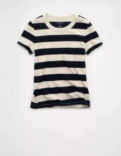 AE Waffle Hey Baby Tee Rich Navy -American Eagle Fashion 2370 1192 405 f