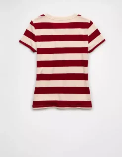 AE Waffle Hey Baby Tee Campus Red -American Eagle Fashion 2370 1192 559 b