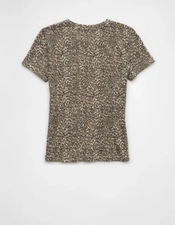 AE Hey Baby Tee Medium Brown -American Eagle Fashion 2370 1200 202 b