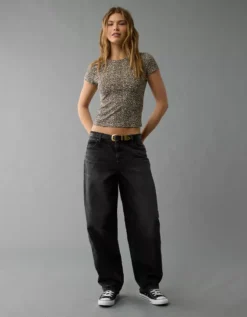 AE Hey Baby Tee Medium Brown -American Eagle Fashion 2370 1200 202 os