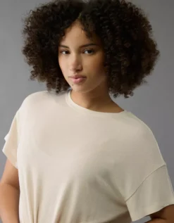 AE Soft & Sexy Boxy T-Shirt Cream -American Eagle Fashion 2372 1121 106 os