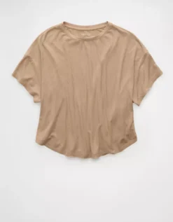 AE Soft & Sexy Boxy T-Shirt Medium Brown -American Eagle Fashion 2372 1195 202 f