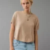 AE Soft & Sexy Boxy T-Shirt Medium Brown