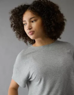 AE Soft & Sexy Boxy T-Shirt Medium Heather Gray -American Eagle Fashion 2372 1196 012 d2