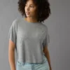 AE Soft & Sexy Boxy T-Shirt Medium Heather Gray