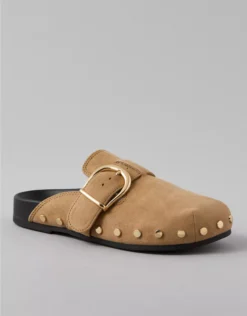 AE Studded Buckle Clog Camel