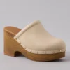 AE Women's Bohemian Heeled Clog Bone Khaki