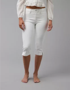 AE Next Level High-Waisted Capri Jean White