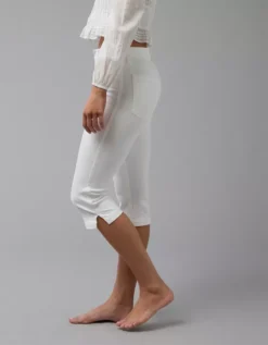 AE Next Level High-Waisted Capri Jean White -American Eagle Fashion 2432 5575 100 os