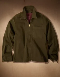 AE X Tru Kolors Twill Full-Zip Mechanic Jacket Olive -American Eagle Fashion 2512 2999 309 f