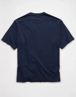 AE Laidback Luxe Heavyweight Oversized T-Shirt Rich Navy -American Eagle Fashion 2516 4318 405 b