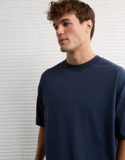 AE Laidback Luxe Heavyweight Oversized T-Shirt Rich Navy -American Eagle Fashion 2516 4318 405 d2