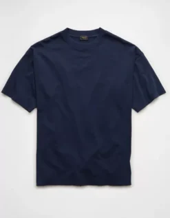 AE Laidback Luxe Heavyweight Oversized T-Shirt Rich Navy -American Eagle Fashion 2516 4318 405 f