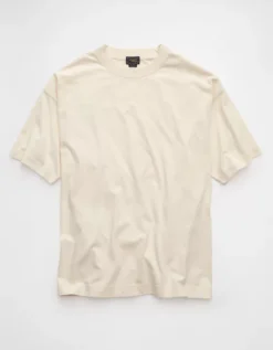 AE Laidback Luxe Heavyweight Oversized T-Shirt Cream -American Eagle Fashion 2516 4505 106 f
