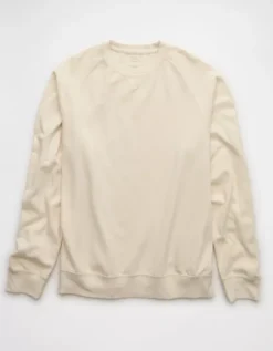 AE Long Sleeve Piqué T-Shirt Cream -American Eagle Fashion 2516 4898 106 f