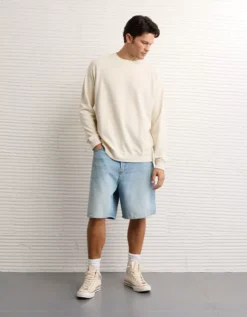 AE Long Sleeve Piqué T-Shirt Cream -American Eagle Fashion 2516 4898 106 os