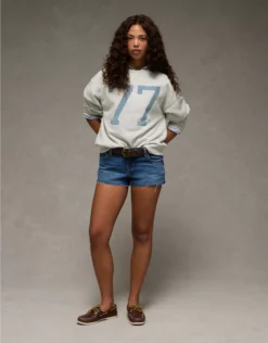 AE Funday Graphic Sweatshirt Light Heather Gray