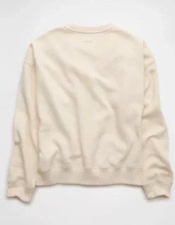 AE Funday Graphic Sweatshirt Cream -American Eagle Fashion 2532 2705 106 b