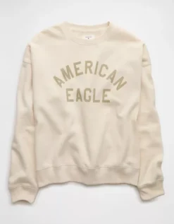 AE Funday Graphic Sweatshirt Cream -American Eagle Fashion 2532 2705 106 f