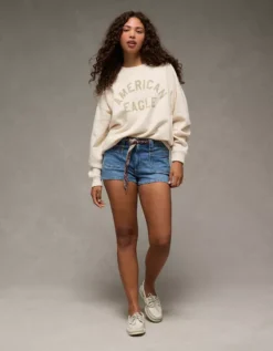 AE Funday Graphic Sweatshirt Cream -American Eagle Fashion 2532 2705 106 os
