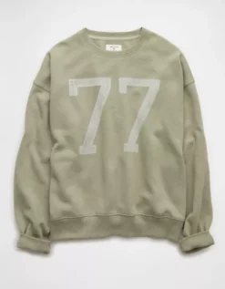 AE Funday Graphic Sweatshirt Faded Olive -American Eagle Fashion 2532 2705 341 f