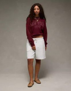 AE Funday Graphic Sweatshirt Maroon -American Eagle Fashion 2532 2705 647 os