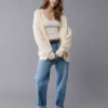 AE Open Stitch Cardigan Cream