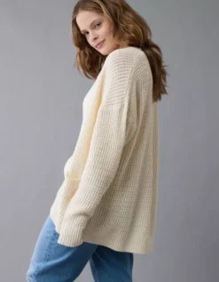 AE Open Stitch Cardigan Cream -American Eagle Fashion 2534 1455 106 os