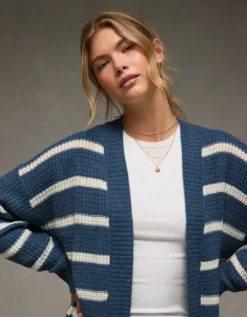AE Open Knit Cardigan Navy -American Eagle Fashion 2534 1656 410 d2