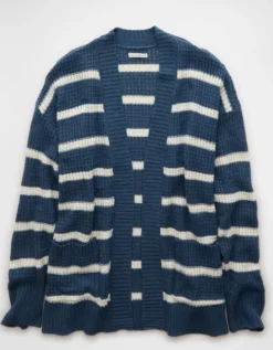 AE Open Knit Cardigan Navy -American Eagle Fashion 2534 1656 410 f