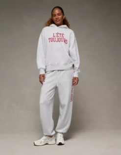 AE X The Summer I Turned Pretty Everyday Luxe Jogger Light Heather Gray -American Eagle Fashion 2540 5566 092 os