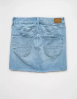AE Next Level Curvy High-Waisted Denim Mini Skirt Light Wash -American Eagle Fashion 2543 5149 915 b