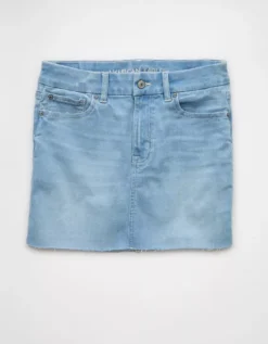AE Next Level Curvy High-Waisted Denim Mini Skirt Light Wash -American Eagle Fashion 2543 5149 915 f