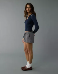 AE Stretch Low-Rise Mini Short Grey Shadow -American Eagle Fashion 2546 8003 082 os