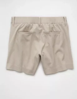 AE 6" Stretch High-Waisted Pleated Trouser Short Vintage Vanilla -American Eagle Fashion 2546 8084 123 b