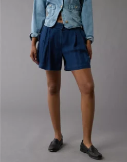 AE High-Waisted Trouser Short Indigo Waters