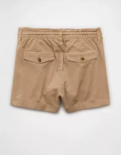 AE Stretch High-Waisted Lightweight Trouser Short Khaki -American Eagle Fashion 2546 8281 212 b