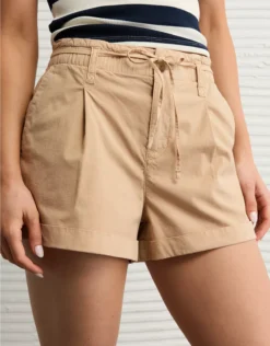 AE Stretch High-Waisted Lightweight Trouser Short Khaki