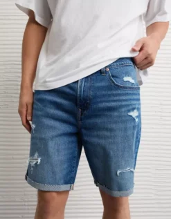 AE Airflex+ Denim Short Medium Destroy -American Eagle Fashion 3131 8043 826 d2