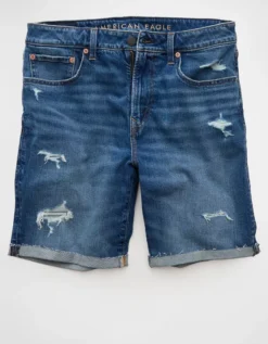 AE Airflex+ Denim Short Medium Destroy -American Eagle Fashion 3131 8043 826 f