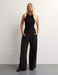 AE High-Neck Bodysuit True Black -American Eagle Fashion 3171 6036 073 os