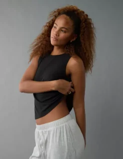 AE Soft & Sexy Swing Tank Top Black -American Eagle Fashion 3171 6069 001 os