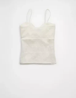 AE Cinched Lace Tank Top White -American Eagle Fashion 3171 6125 100 b