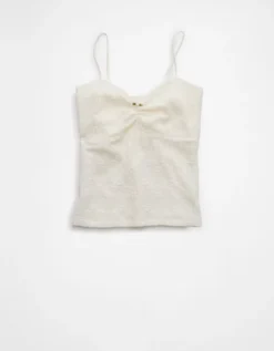 AE Cinched Lace Tank Top White -American Eagle Fashion 3171 6125 100 f