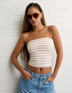 AE Pride Striped Foldover Tube Top Multi -American Eagle Fashion 3171 6227 900 os
